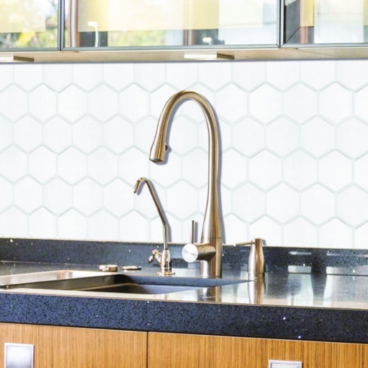 Alternative view of Ceramico Autoadhesivo Hexagonal  Blanco 25.4x25.4 Muresco