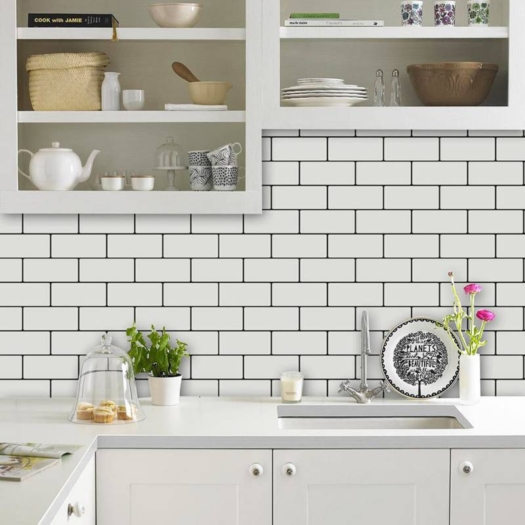 Alternative view of Ceramico Autoadhesivo Estilo Subway Blanco 25.4x25.4 Muresco