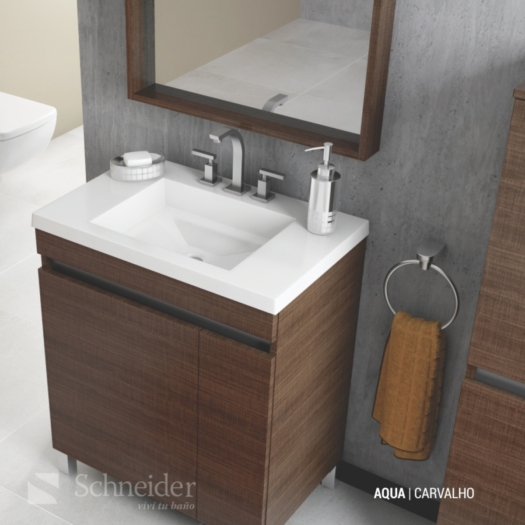 Alternative view of Vanitory Schneider Aqua 60×84 cm Carvalho sin Mesada