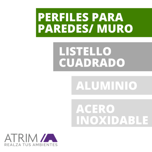 Alternative view of Listello Cuadrado Atrim 10×2.45 mt Acero Inoxidable Brillante (1628)