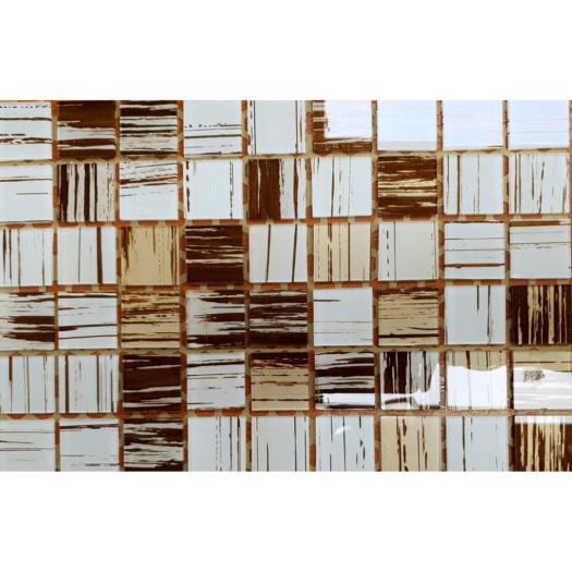 Alternative view of Malla Vetro Marron y Beige 20x30